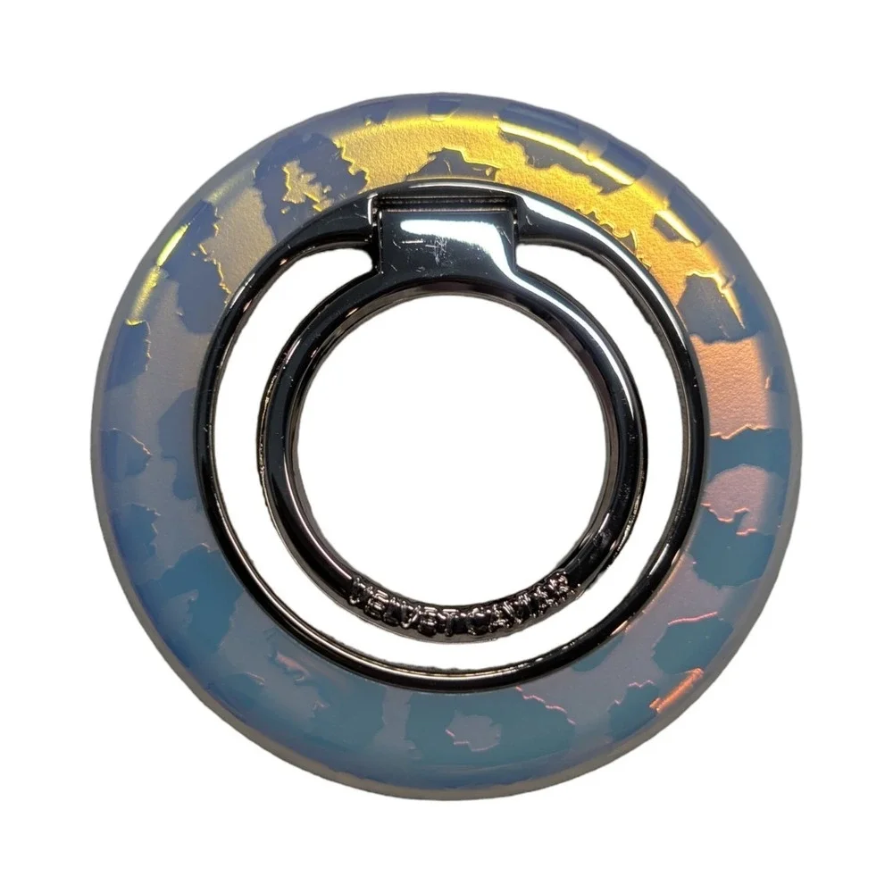 B9-O‎ VELVET CAVIAR - Magnetic Phone Ring & Stand - White Opal Leopard